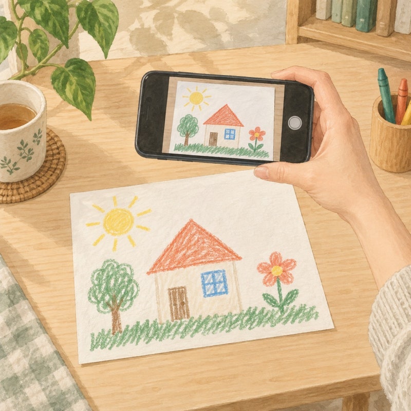 아이그림 보관 정리방법, 어린이집 작품은 촬영부터