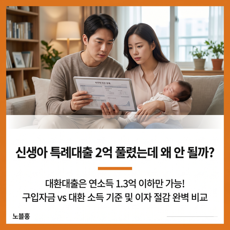 신생아 특례대출 2억 풀렸는데 왜 안 될까? 대환은 1.3억인 이유
