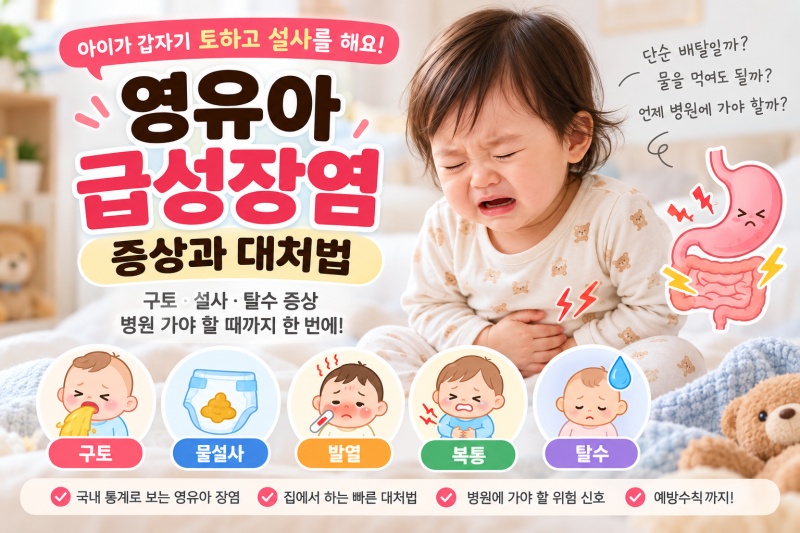 아이가 토하고 설사할 때 보호자가 먼저 확인할 5가지｜영유아 장염과 응급신호까지 정리