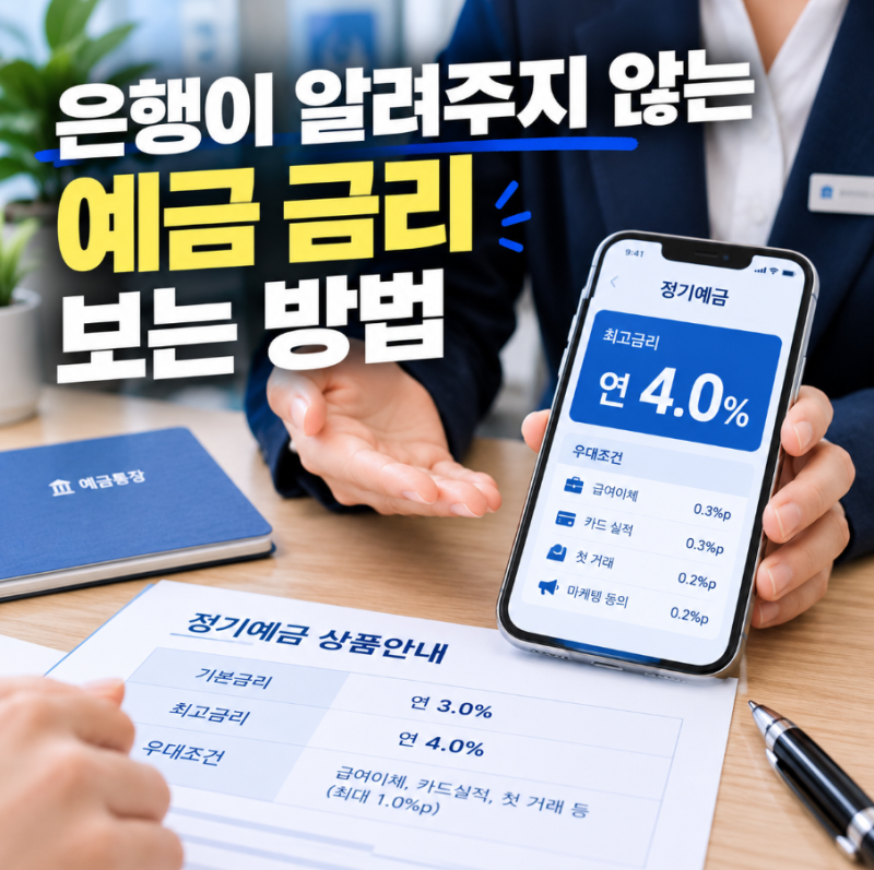 은행이 알려주지 않는 예금 금리 보는 방법