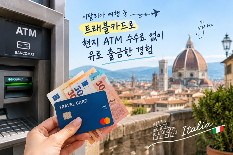 이탈리아 여행 중 트래블카드로 현지 ATM 수수료 없이 유로 출금한 경험