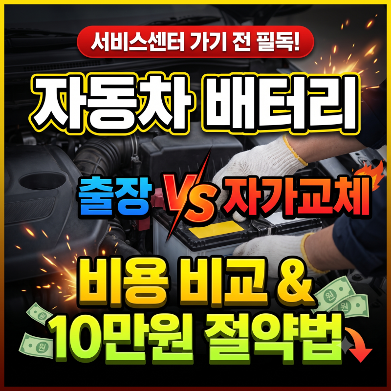 서비스센터 가기 전 필독! 자동차 배터리 출장 vs 자가교체 비용 비교와 10만원 절약법