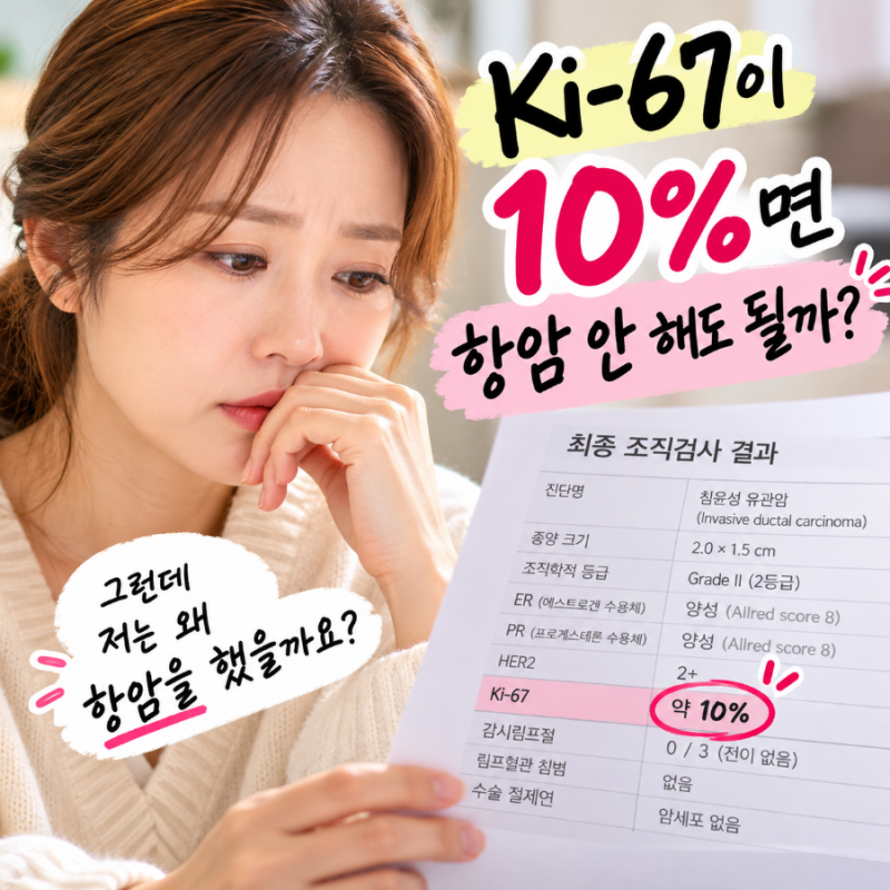 유방암 수술 후 Ki-67이 10%인데 왜 항암했을까? 숫자 하나로 결정할 수 없는 이유