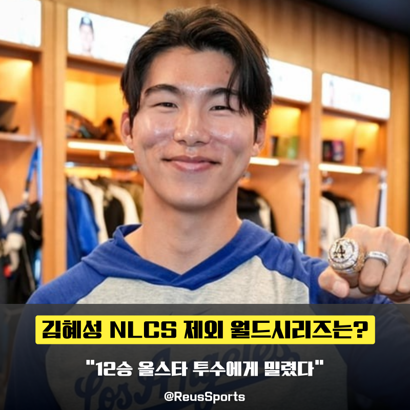 “12승 올스타 투수에 밀렸다” 김혜성 NLCS 제외 월드시리즈는?