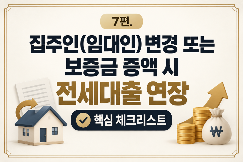 [7편]집주인(임대인) 변경 또는 보증금 증액 시 전세대출 연장 핵심 체크리스트