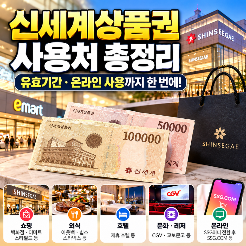 신세계상품권 사용처 총정리, 유효기간 지났어도 될까? 온라인 사용 방법까지
