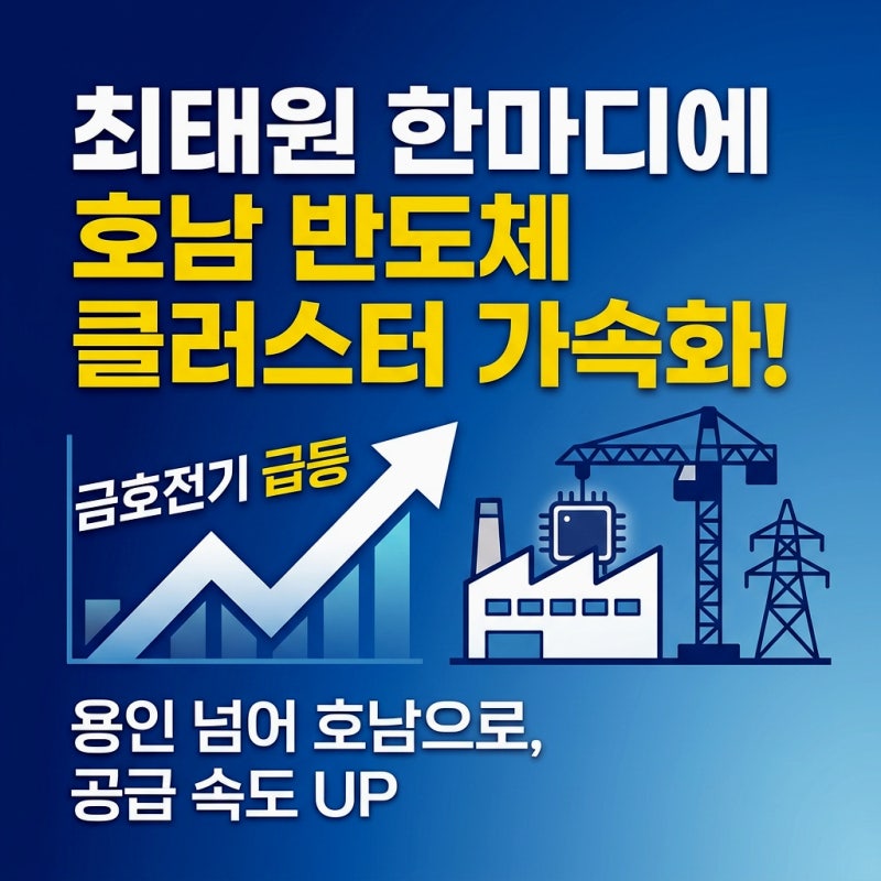 최태원 한마디에 금호전기 상한가 호남 반도체 관련주 지금 분위기