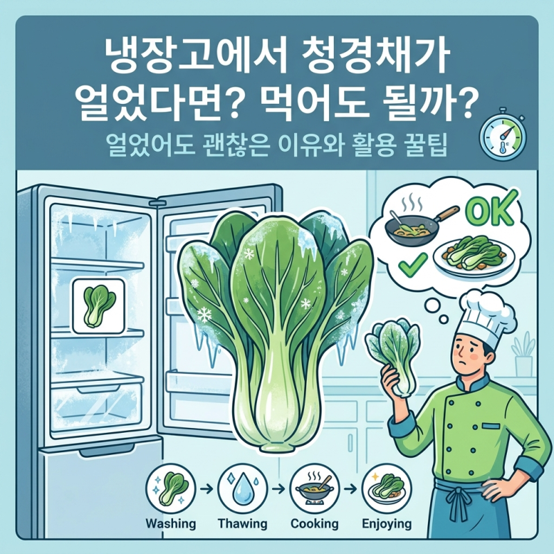 청경채 냉장고에서 얼었는데 먹어도 되나요?