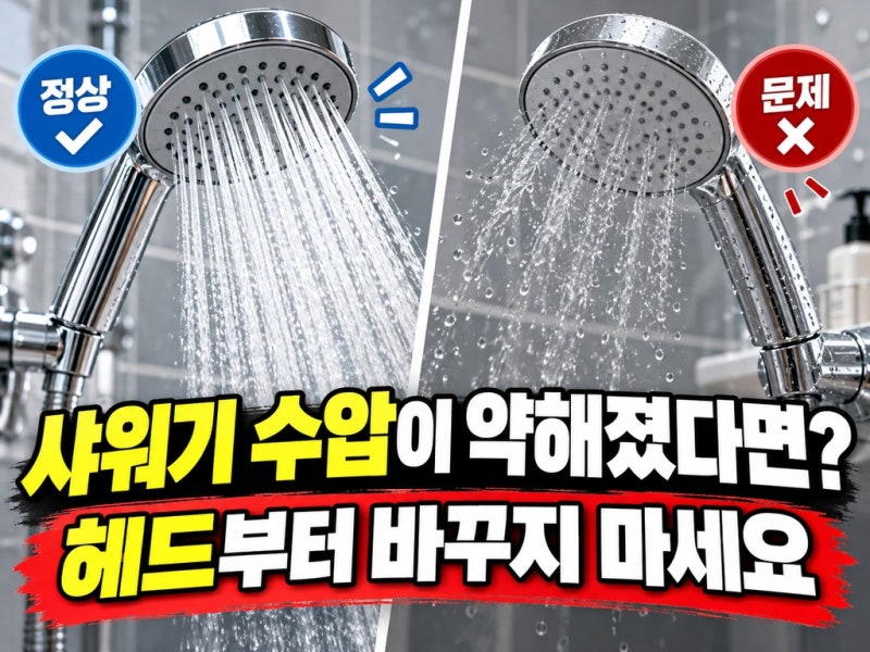 샤워기 수압이 갑자기 약해졌다면? 헤드 교체 전 확인할 5가지