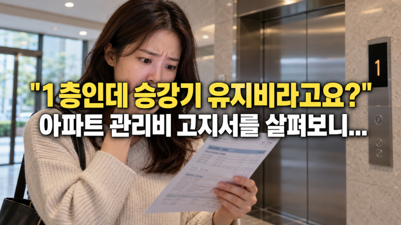 "1층인데 승강기 유지비라고요?" 아파트 관리비 고지서를 살펴보니...