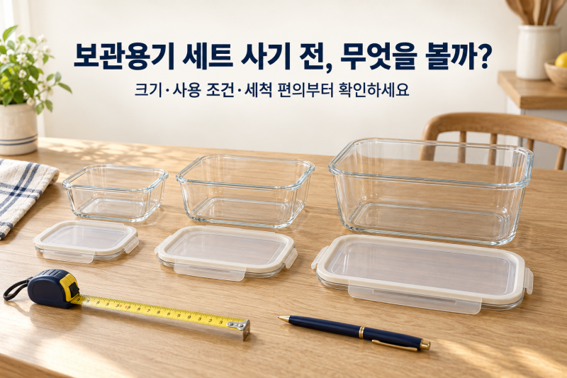 보관용기 세트 사기 전, 무엇을 볼까? 우리 집에 맞는 용기 고르는 법
