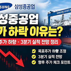 삼성중공업 주가 하락 이유는? 목표주가 하향·3분기 실적 전망 정리