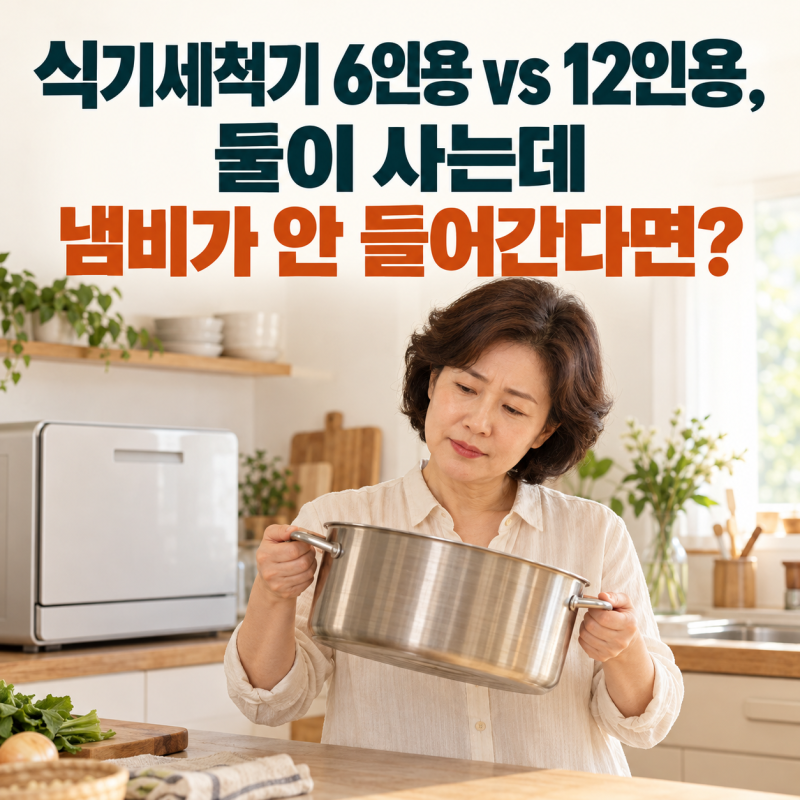 식기세척기 6인용 vs 12인용, 둘이 사는데 냄비가 안 들어간다면?