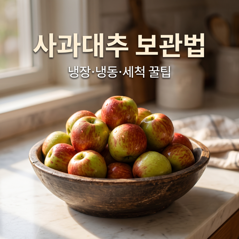 사과대추 보관법 냉장 냉동 보관기간 세척법 꿀팁