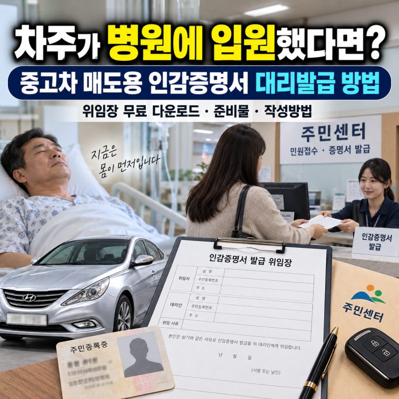중고차 매도용 인감증명서 대리발급 방법｜위임장 무료 다운로드·준비물 총정리