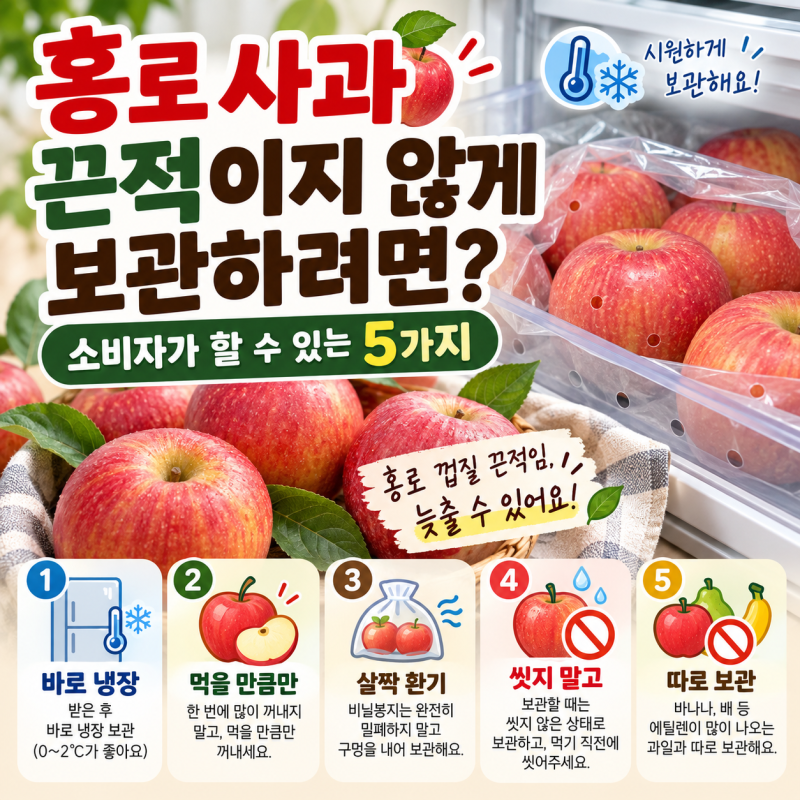 홍로 사과, 끈적이지 않게 보관하려면? 소비자가 할 수 있는 5가지
