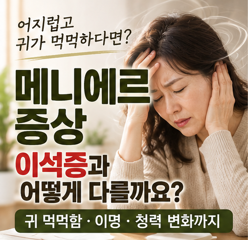메니에르 증상, 귀 먹먹하고 빙빙 돈다면? 이석증과 차이와 치료