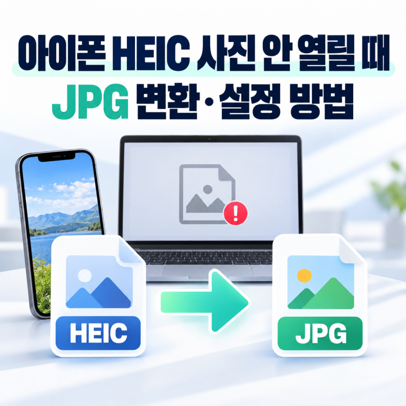 아이폰 HEIC 사진 안 열릴 때｜JPG 변환·설정 방법