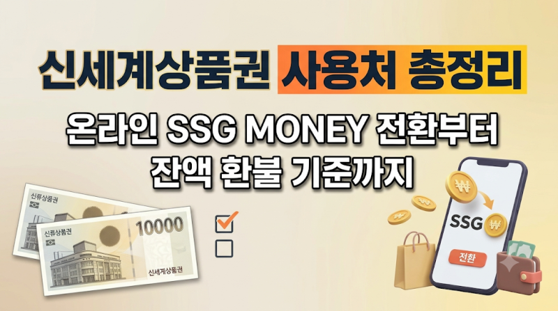 신세계상품권 사용처 총정리｜온라인 SSG MONEY 전환부터 잔액 환불 기준까지