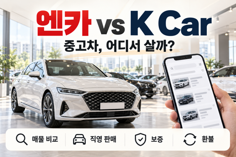 엔카 K카 비교, 중고차 어디서 사는 게 좋을까? 가격·보증·환불 차이 정리