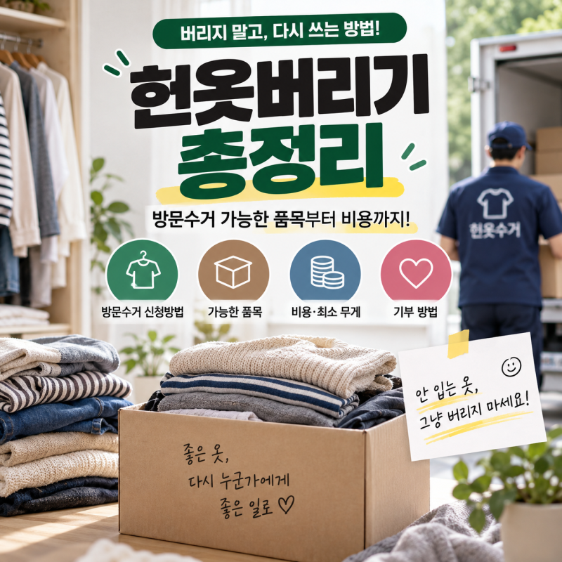 헌옷버리기 방법 총정리! 헌옷방문수거 가능 품목부터 비용까지