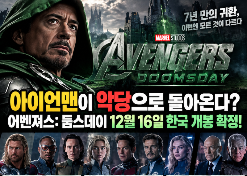 아이언맨이 악당으로 돌아온다? 어벤져스 둠스데이 12월 16일 한국 개봉 확정!