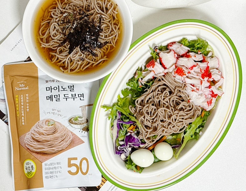 마이노멀 두부 메밀면 두부면 메밀소바 메밀면 포케 간단한 저칼로리 메밀요리 만드는법 레....