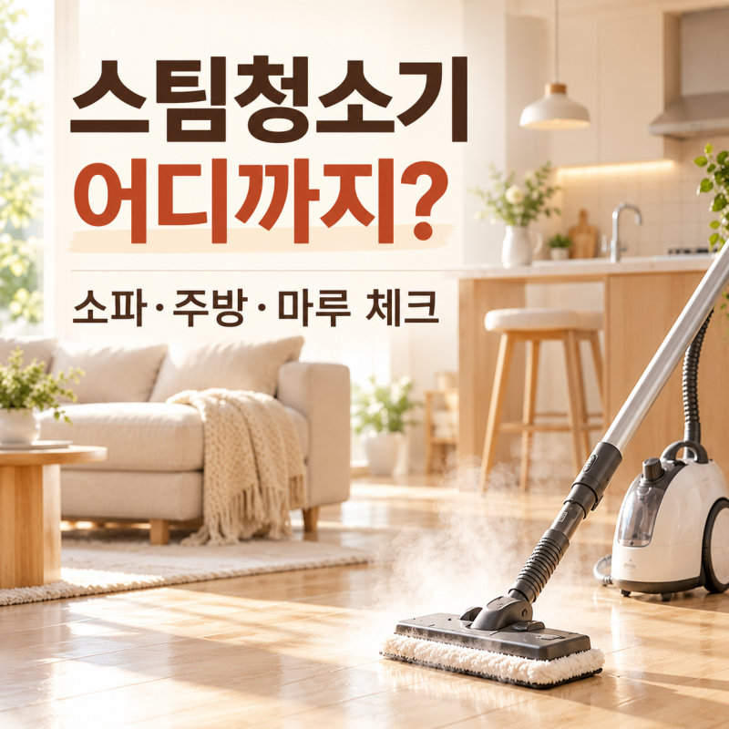 스팀청소기 소파·주방에 써도 될까｜마루·패브릭 소재별 주의사항
