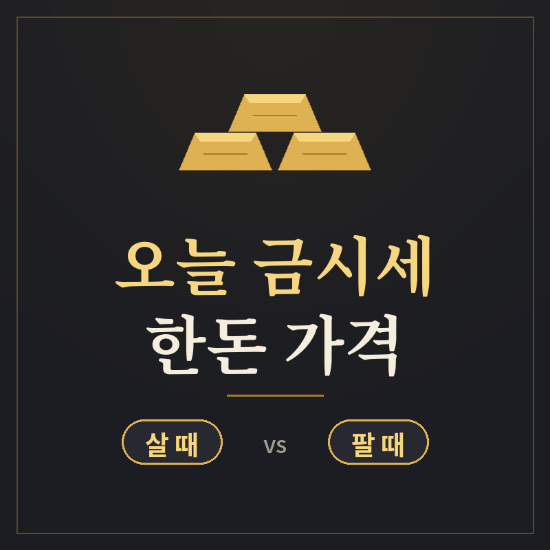 오늘 금시세 한돈 가격 살때 팔때, 사자마자 팔면 손해일까?