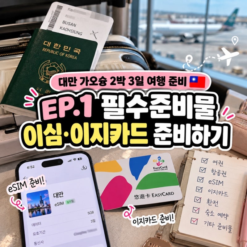 대만 가오슝 2박3일 여행 준비 EP.1｜필수준비물 이심·이지카드 준비하다 대형사고