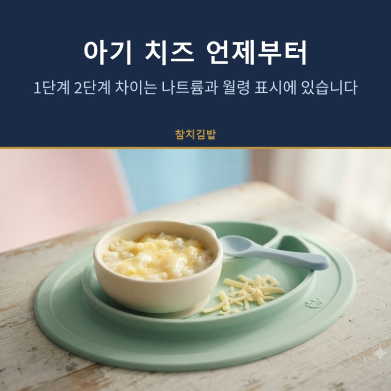 아기 치즈 언제부터, 1단계 2단계 차이는 나트륨과 월령 표시에 있습니다