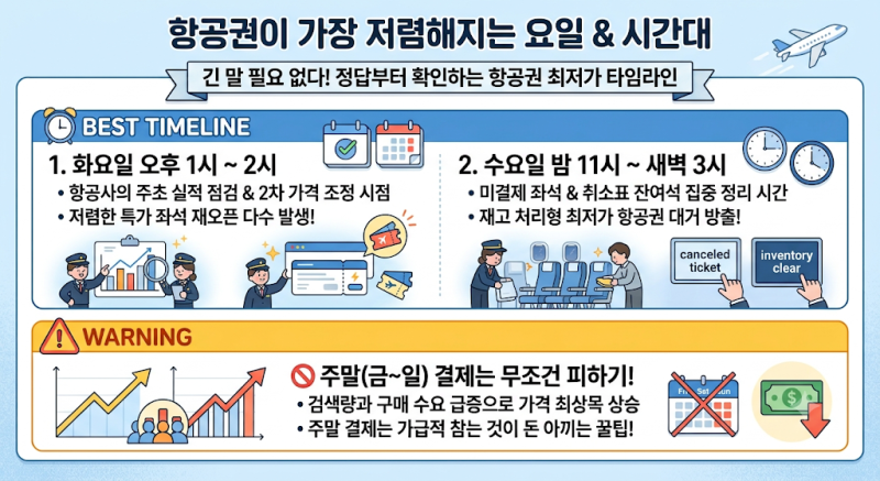 항공권 가장 싸게 예매하는 요일과 시간대 총정리 (실전 예매 꿀팁 3가지)