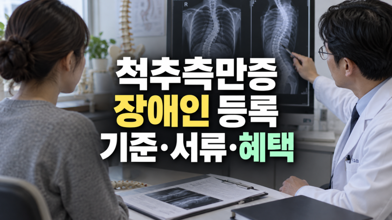 척추측만증 장애인 등록 방법: 판정 기준, 진단서 등 필요 서류, 심사 절차, 등급, 혜택