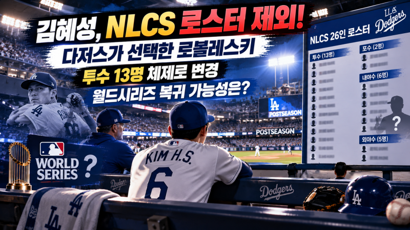 김혜성 NLCS 로스터 제외, 다저스는 왜 로블레스키를 선택했나? 월드시리즈 출전 가능성은?