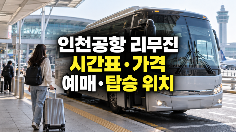 인천공항 리무진 시간표 및 가격: 출발지별 노선, 시간표, 가격, 예매, 터미널 탑승 위치