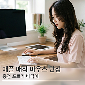 애플 매직 마우스 단점 | 충전 포트 바닥 USB-C 충전 중 사용 불가 손목 부담 확인