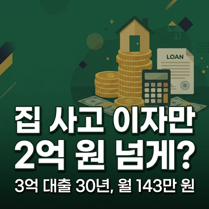 "집 사고 이자만 2억" 월 143만 원씩 갚아도 남는 3억대출이자 원금 계산해봤더니