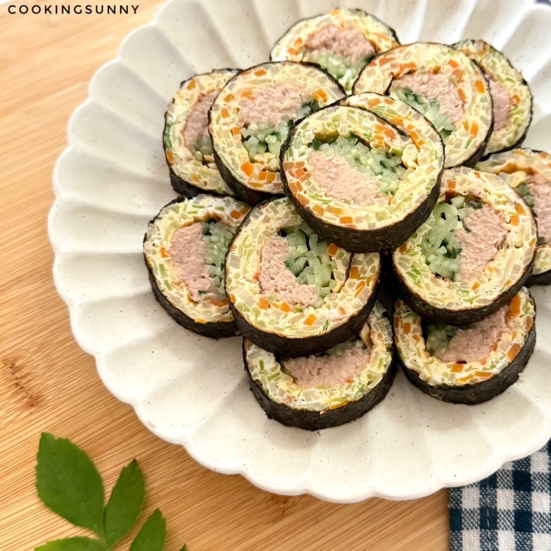 “김밥을 밥없이 이렇게 싸면 뱃살 금방 빠져요!” 밥없는 다이어트 참치 양배추 김밥