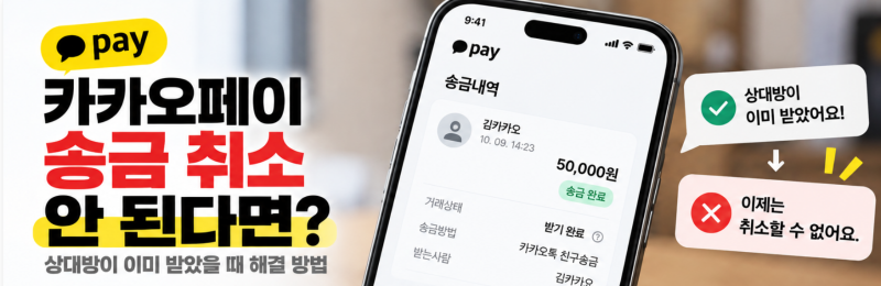 카카오페이 송금 취소 안 될 때, 상대방이 이미 받았다면? 돈 돌려받는 방법