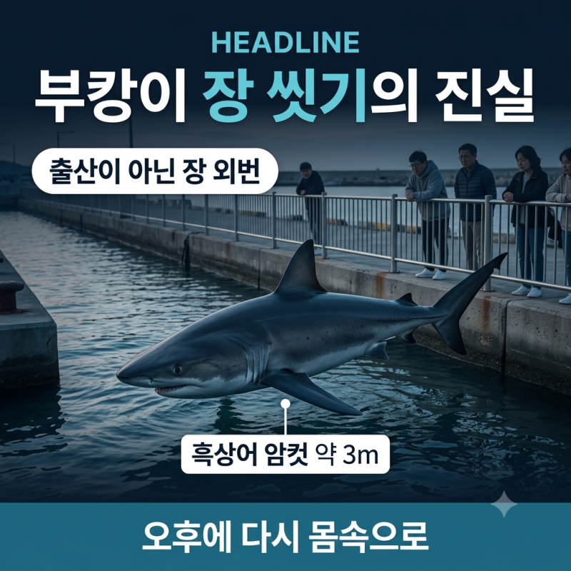 부산 북항 상어 부캉이 출산설 진실과 장 외번 이유 총정리
