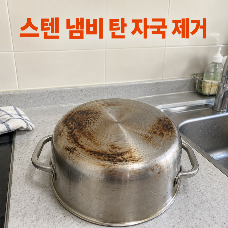 냄비 바닥 탄 자국 제거 방법, 스테인리스 냄비 세척하기