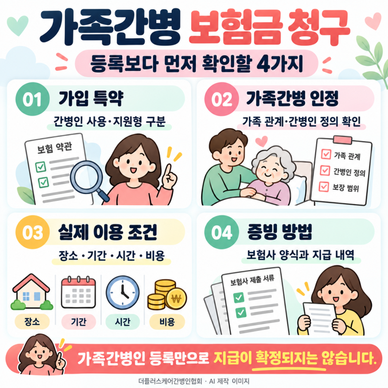 가족이 직접 간병해도 보험금 청구가 될까요? 가족간병 등록 전 확인할 4가지