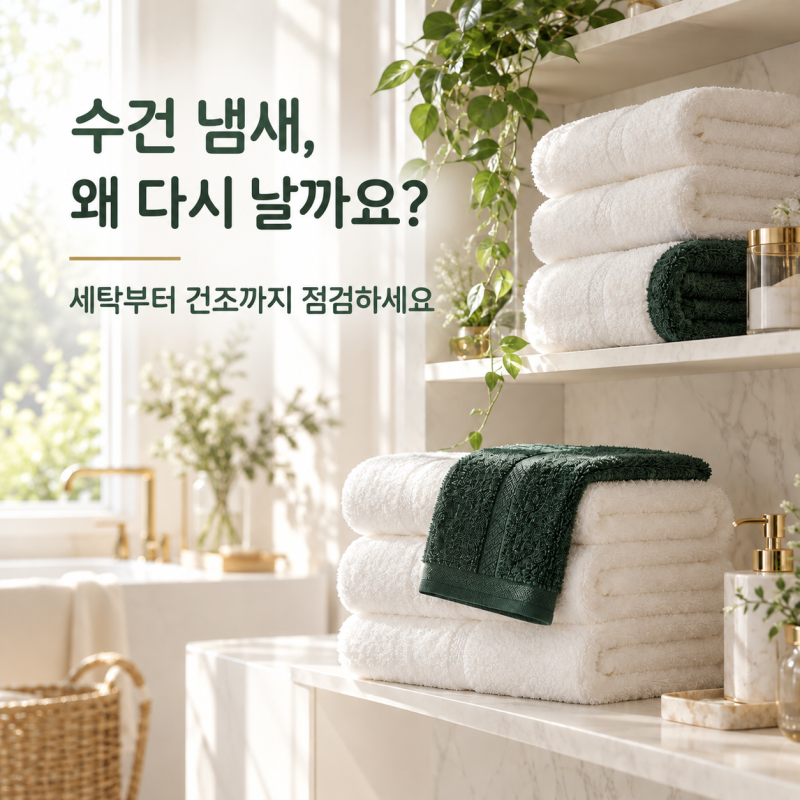 수건 빨아도 냄새나는 이유? 세제 더 넣기 전에 확인할 5가지