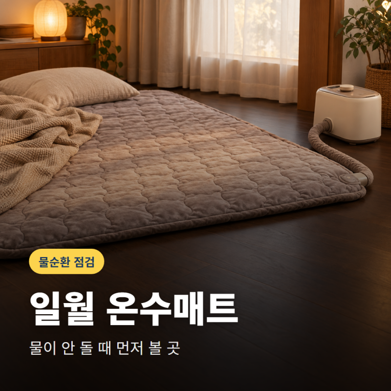 일월 온수매트 물순환 안됨, 먼저 점검할 연결과 물높이 확인하기