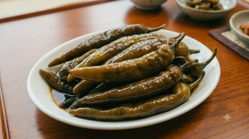 간장고추장아치 만드는법 가을 단단한 풋고추 사용