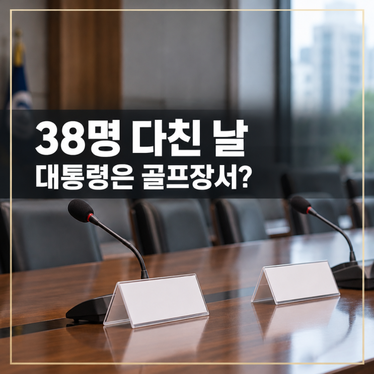 대구 상가붕괴 38명 부상 당일.. <b>이재명</b> 대통령 결국 <b>골프</b>장서 가족....