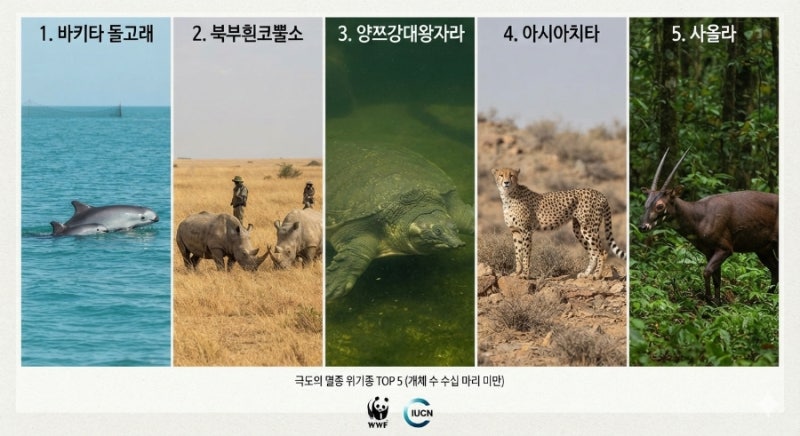 지구상에서 사라져가는 세계 멸종위기 동물 TOP 10과 생태계의 경고