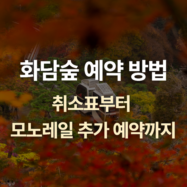 화담숲 예약 방법 2026, 취소표부터 모노레일 추가 예약까지