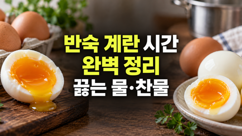 반숙 계란 시간 완벽 정리: 끓는 물·찬물, 삶기·찜기 비교, 냉장 계란, 인덕션 주의사항