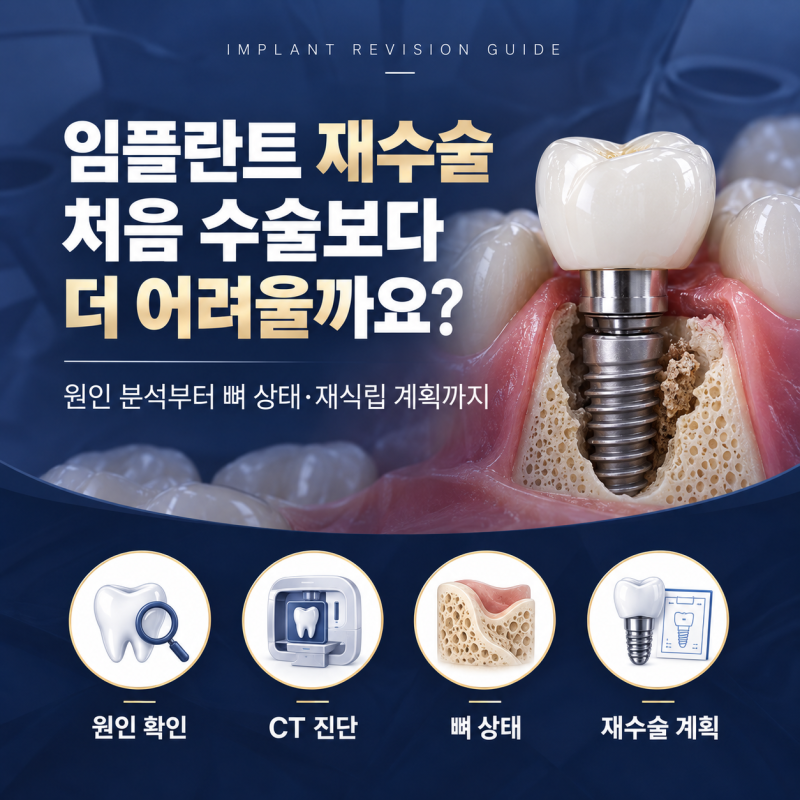중곡동 임플란트, 재수술은 처음 수술보다 더 어려울까요?